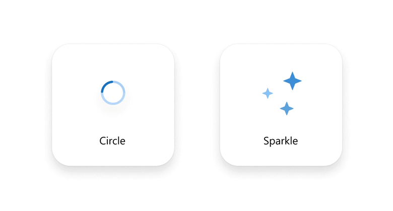 DevExtreme LoadIndicator animation types side by side