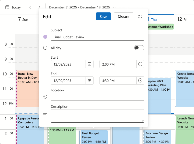 Blazor Scheduler — Visual Changes in Popup-Based Elements